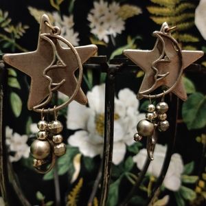 💚💎 Vintage abstract dangling celestial earrings